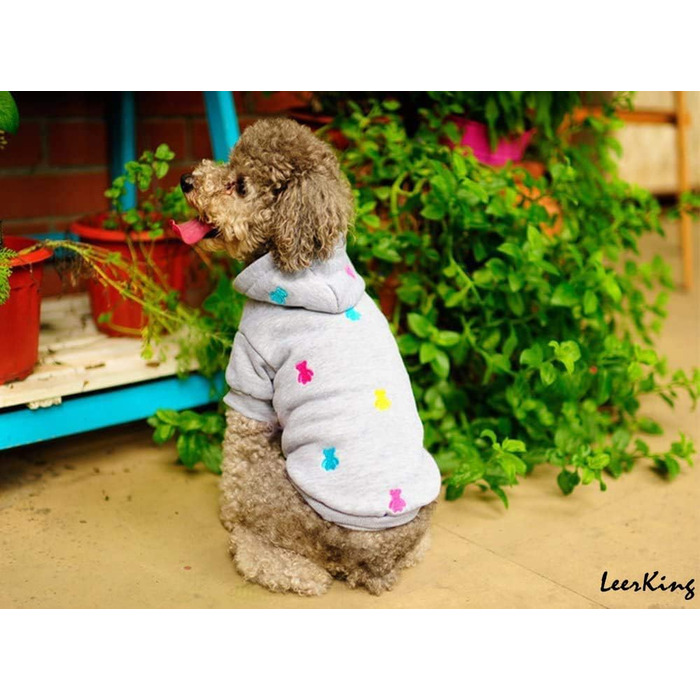 Флісовий теплий костюм-піжама для собак - флісовий худі для маленьких та середніх собак, Французький бульдог, Даксель, Чихуахуа, сірий колір
