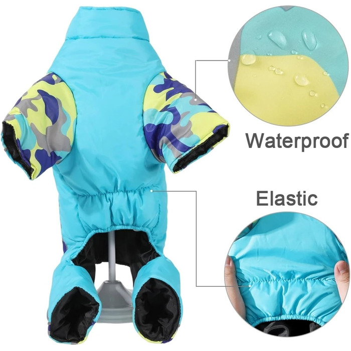 Водонепроникний та вітрозахисний комбінезон для собак з D-кільцем, зимовий, світловідбиваючий, для Shiba Inu, Schnauzer, Bulldogge, розмір 2XL