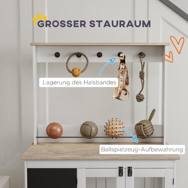 Клітка для собак PawHut - переноска з 3 дверцятами, полиця для іграшок, коліщатка, біла, для великих собак