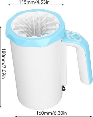 Автоматичний очищувач лап для собак середніх та великих порід – 2 режими очищення, м'яка силіконова щітка (Білий, Синій)