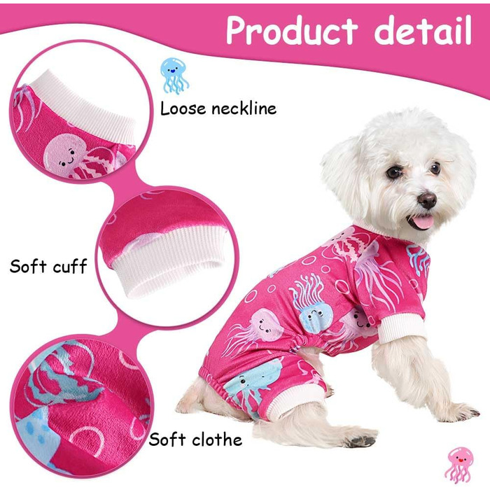 Піжама для собак, комбінезон для Yorkie/Chihuahua, банан, зручний, одяг для собак, тепла нічна сорочка (Medusa, S)