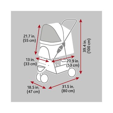 TRIXIE візок для собак, чорний, легкий, 47×100×80 см, до 11 кг