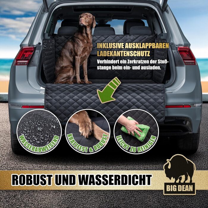 Захисна підкладка для багажника BigDean Premium з боковими та захистом бампера – захист багажника для собак, стійкий до бруду та води – універсальна ванна для багажника для собак та багажу
