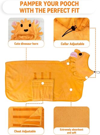 Рушник для собак JOOV E Dog Trockenmante: суперпоглинаючий, м'який, регульований для купання, плавання, прогулянок (Зелений жаб, Помаранчевий лев)