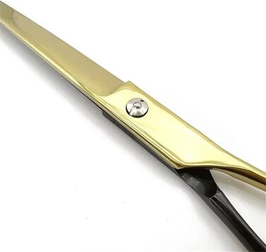 Набір професійних ножиць для собак 2 в 1: прямі та вигнуті. Ідеально для собак, котів та інших тварин. Чорний & золотий