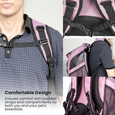 Рюкзак-переноска для тварин Pink: зручний, з вентиляцією, для подорожей