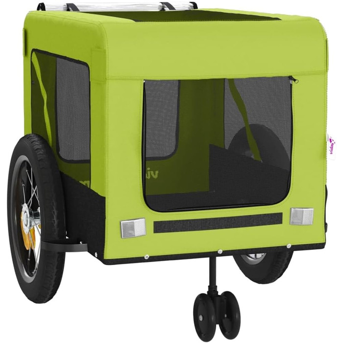 Причіп для велосипеда ZEYUAN для собак (зелений/чорний), Oxford-тканина, сталь, 93934