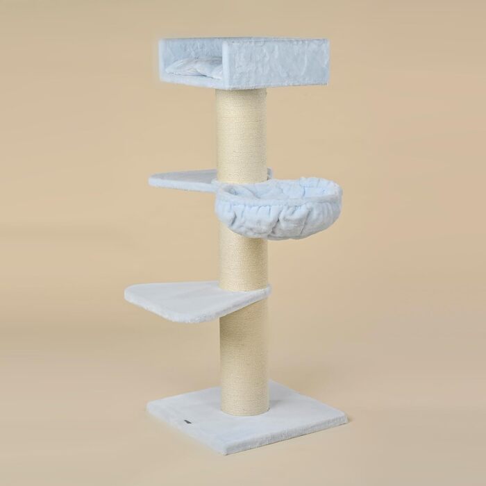 Драбина для котів RHRQuality Royalty – 158 см, товсті сизалеві стовпи (20 см), колір блакитний