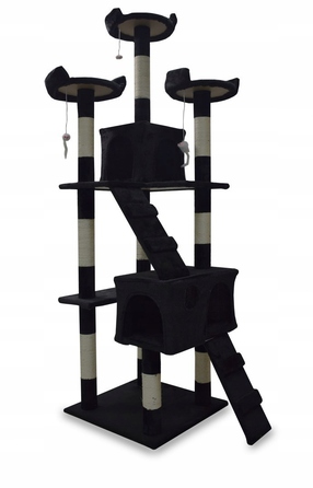 Високий когтеточка-комплекс Animel, чорний, 170 см, 7 рівнів, сизаль