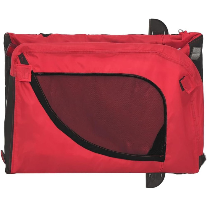 Причіп для собак Fasba: велосипедний причіп для тварин з відбивачами, прапором, червоно-чорний, оксфордська тканина та метал