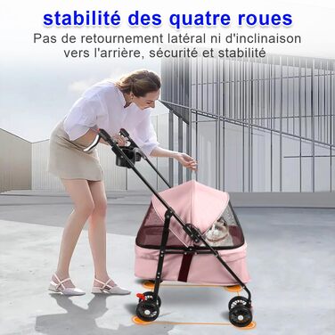 Дитяча коляска 3 в 1 для собак та котів, складні, з колесами EVA, ручка, 3 вікна з сітки, тримач для напоїв, для маленьких та літніх собак, тролей для людей з обмеженими можливостями, 50 x 70 x 95 см