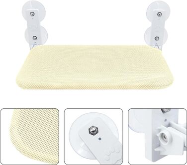 Крісло-гамак для котів Gearific на вікно, розкладне, з 4 присосками, міцним каркасом та дихаючою сіткою (Бежевий, 45 x 30 см)