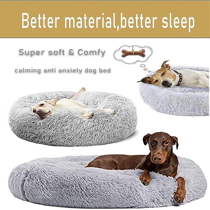 Крісло-ліжко для собак середніх та великих порід, з м'якої бавовни, ортопедичне, зняття тривоги, зігріваюче, для дому (120см, сірий)