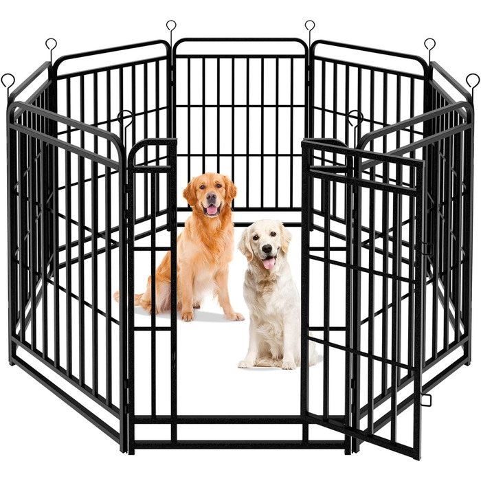 Кіягро вольєр для цуценят 544см, 100см висотою, 8-секційний розкладний вольєр для тварин з дверима, вольєр для собак, котів, кроликів, для саду, без інструментів, 8 секцій
