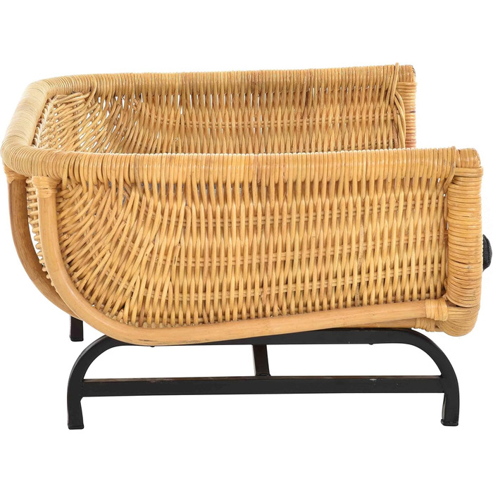 Ексклюзивний плетений лежак для собак/кішок з ротангу, великий (XL), з подушкою, Honey