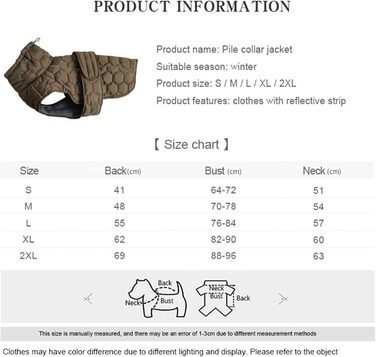 Зимовий одяг для собак середніх розмірів: тепла куртка з флісовою підкладкою, відбивачі та регульована посадка, зелена, розмір M