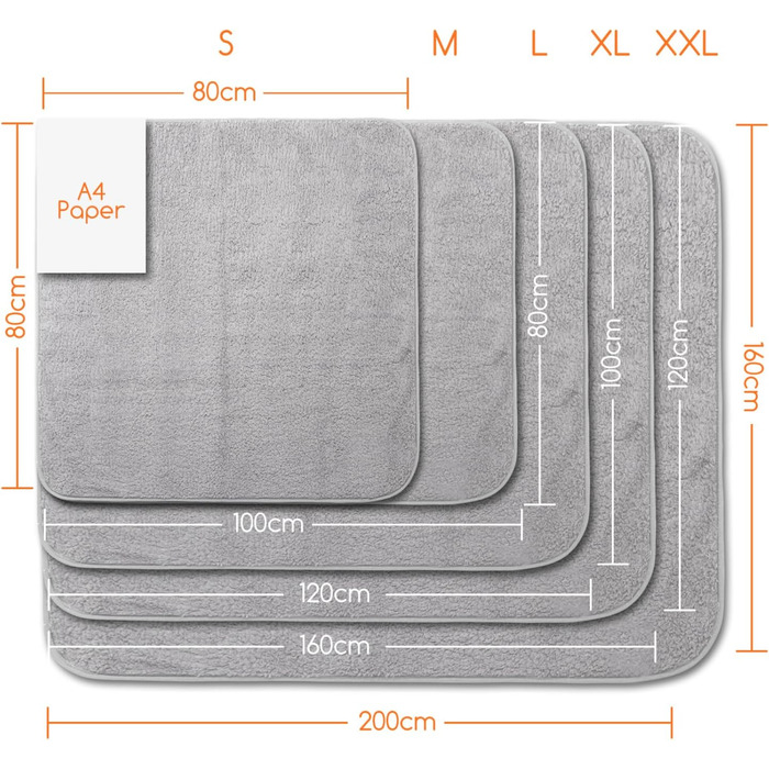 М'яка флісова підстилка для собак і котів Nobleza, 160 x 120 см, світло-сіра