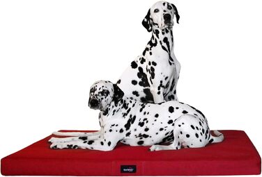 Ортопедичний лежак для собак Tierlando Alice з міцного поліестеру 600D, з віскоеластичною вставкою та неслизьким дном. Розмір: 120x90 см, колір: темно-червоний