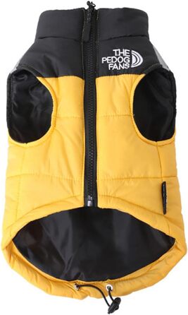 Теплий собачий одяг з бавовни: куртка для собак на зиму, жовта, розмір L