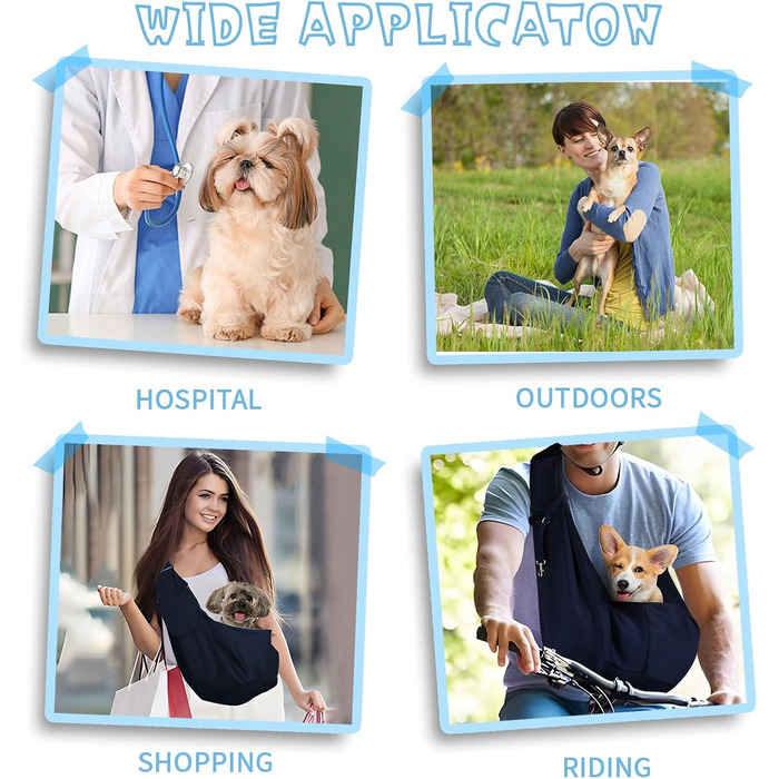 Сумка-переноска для тварин, регульована переноска для собак, реверсивна переноска для маленьких собак до 7 кг, переноска для собак, переноска для собак для прогулянок та активностей на відкритому повітрі (Темно-синій)