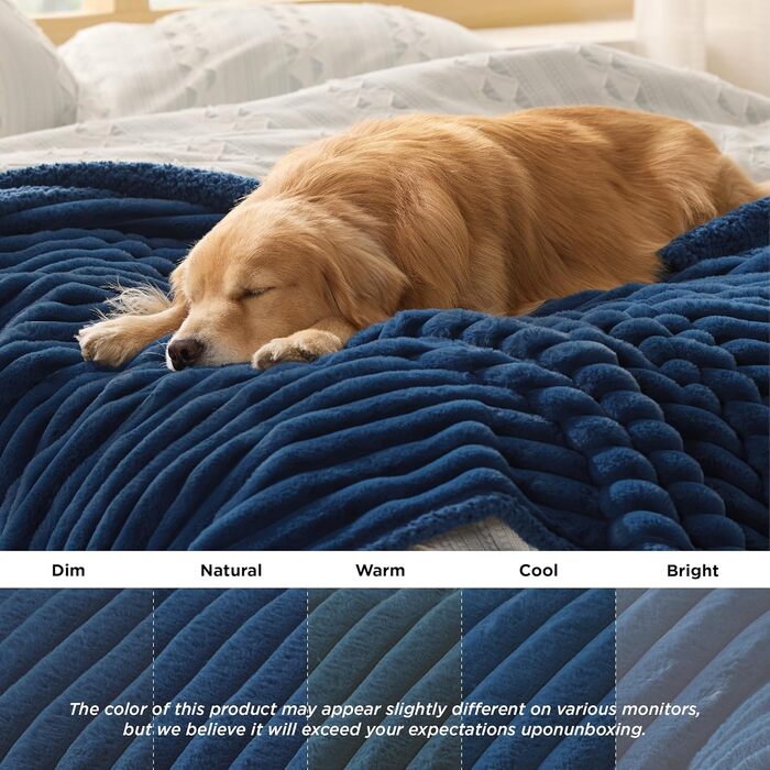 Водонепроникний плед для собак BEDSURE - 152 x 203 см, великі собаки, миючий, м'який, захисний, блакитний (XL 127x152 см)