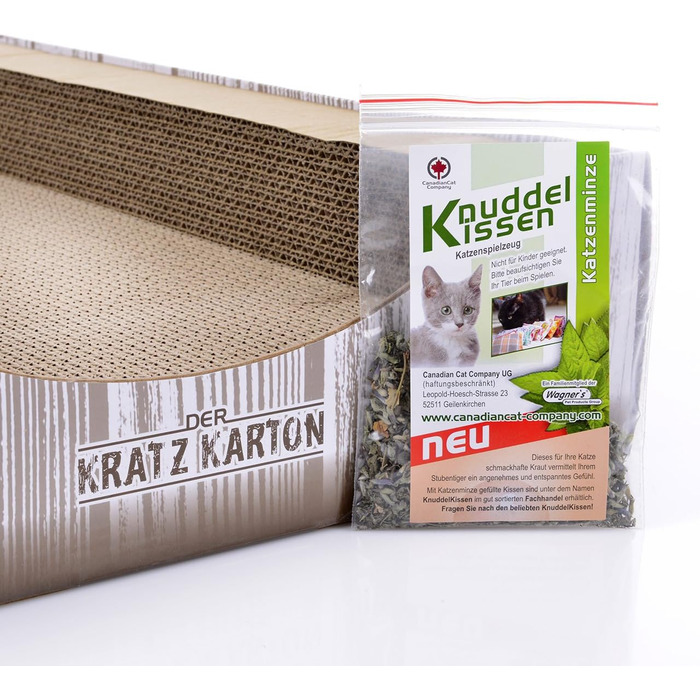 Котячий будиночок-ігрова панель Kratzmöbel 2.0 XXL | Ігровий когтеточка з гофрокартону та котячої м'яти | 34 x 56 x 12 см