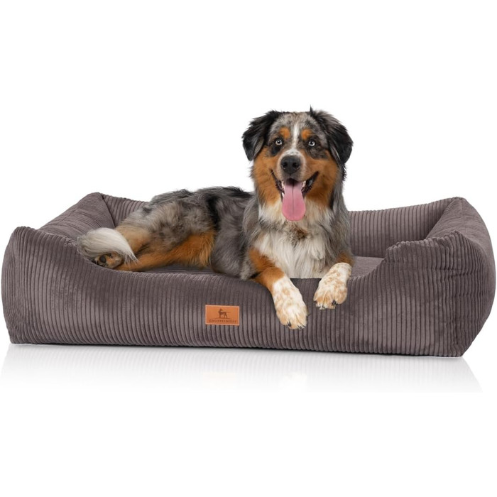 Лежак для собак Knuffelwuff Olivia XL із корду, 105x75 см, знімний чохол, праний, для великих, середніх і малих собак, бежевий, ручне плетіння