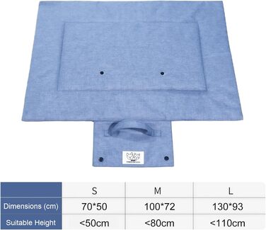 Лежанка для собак та котів, килимок для собак, портативна лежанка, вологостійка, складана, для відпочинку в дорозі, для внутрішнього та зовнішнього використання, кемпінг, подорожі (Блакитний, M)