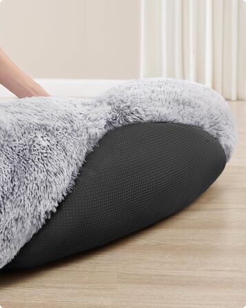 Кругле ліжко для собак та котів Feandrea з м'яким плюшем, діаметр 140 см, Ombré-Сірий колір, знімний наповнювач