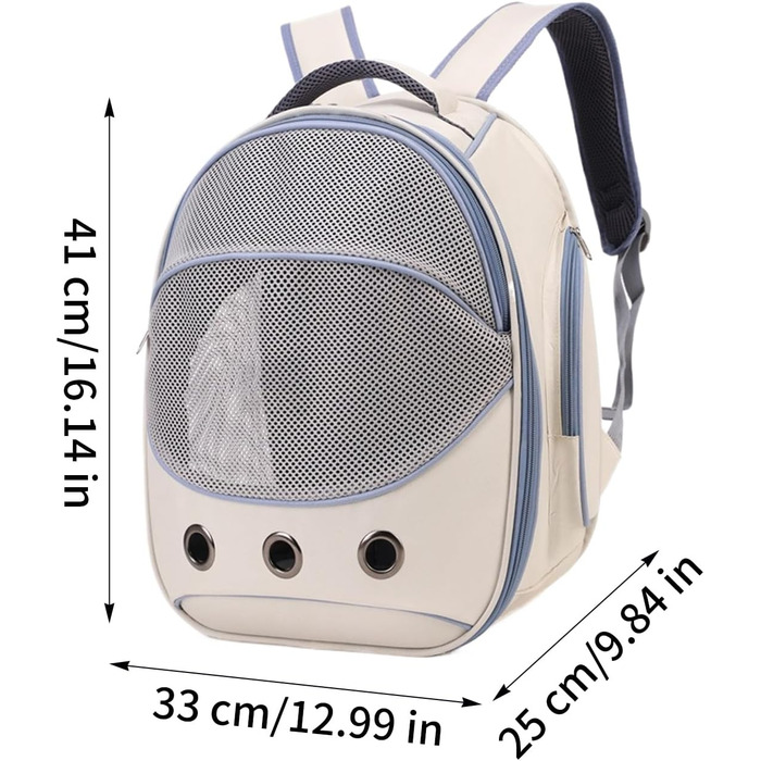 Транспортна сумка для собак Tyinerc | Сумка з регульованими ременями – для подорожей, прогулянок в авто, цуценят, кошенят (блакитна)