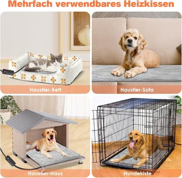 Електричний килимок для обігріву домашніх тварин (котів, собак) з регулюванням температури та таймером, розмір L (70x45 см)