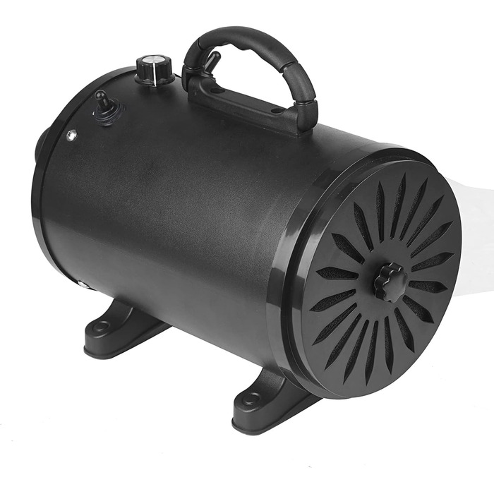 Професійний фен для собак 3200W з 4 насадками, чорний, для грумінгу