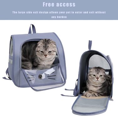 Транспортувальна сумка-рюкзак для котів та дрібних тварин (блакитна)