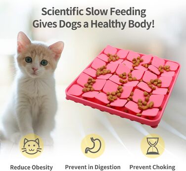 Килимок для повільного годування собак та котів Bowite Silikon з присосками (рожевий)