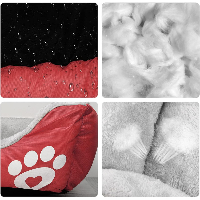 Ліжко для собак Lucky 60 см - м'яке, миється, для собак та котів (червоне)