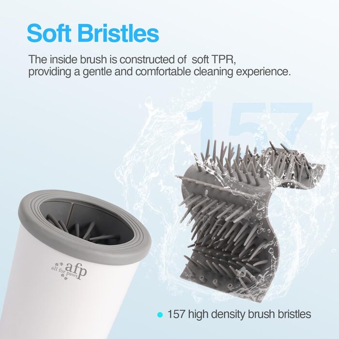 Автоматичний очисник лап для собак ALL FOR PAWS: 2 швидкості, м'які щетинки, USB-зарядка, для маленьких та середніх порід