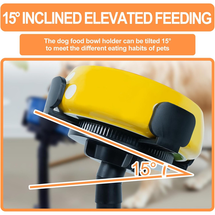 Підставка для годівлі собак, регульована по висоті, миска для води та корму, підвищена, регульована висота 5.5', 9.45', 13.2', стабільна та неслизька, для малих, середніх та великих собак, чорна