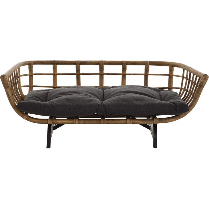 Корзина для собак/кішок Retro з ротангу XL (Сірий, Натуральний) з подушкою