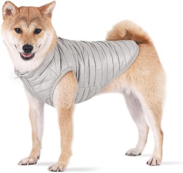 Зимовий одяг для собак: перевертається, теплий, водонепроникний, вітронепроникний, з пуховою підкладкою, для малих та середніх собак, сірий, розмір XL