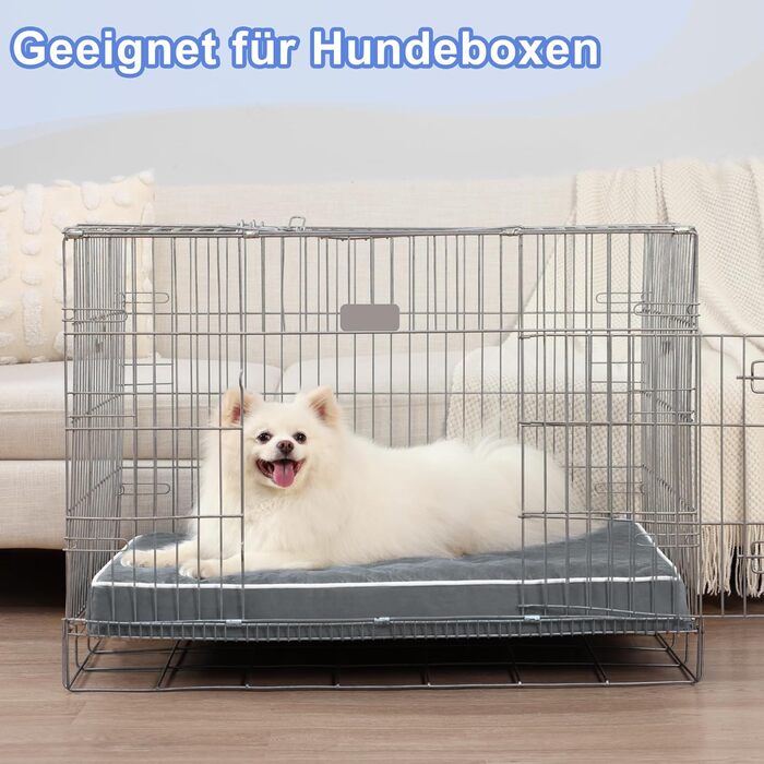 Ортопедичне ліжко для собак середнього розміру KSIIA, 88x55x7 см, знімний, миючий, темно-сірий