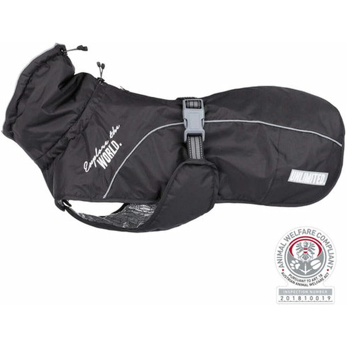 Зимова куртка для собак TRIXIE WINTERMANTE Expore, чорна, водонепроникна, вітронепроникна, 62 см, XS, для прання в машині