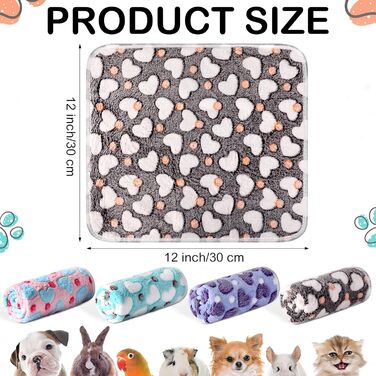 М'яка флісова ковдра для морських свинок Namalu: вбираюча, для клітки, 30x30 см