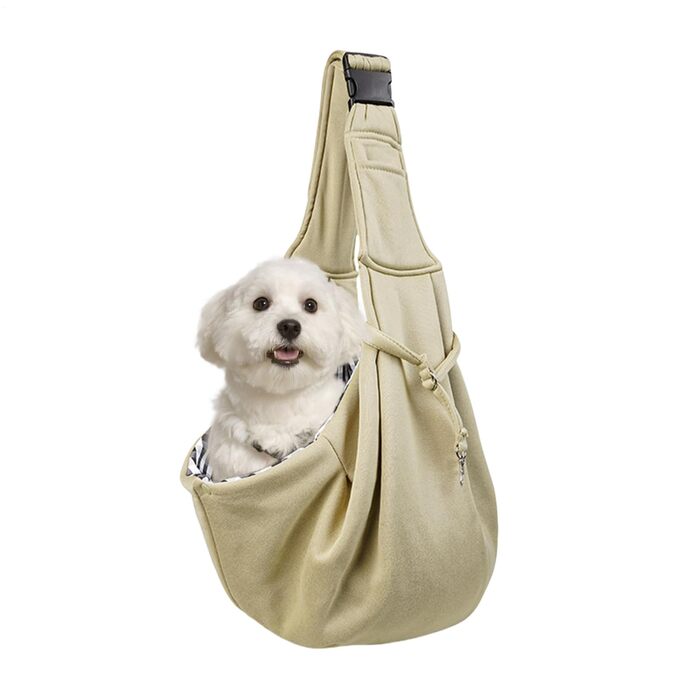 Сумка-переноска для собак, дихаюча, з регульованими ременями, хакі | Зручна переноска для собак, прогулянок та активного відпочинку
