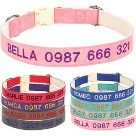 Персоналізоване собаче нашийник з металевою застібкою, нашийник з іменем та номером телефону, регульовані розміри для великих та середніх собак (Collar 06)