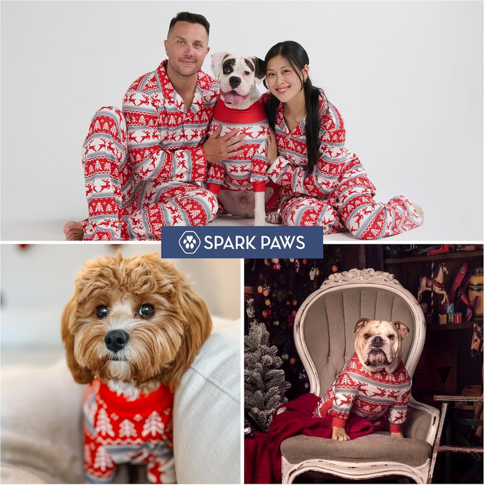 Піжама для собак Spark Paws Winter Wonderland, ультрам'яка, 4-стороння розтяжність, для малих, середніх та великих порід, 3XL (25-34 кг)