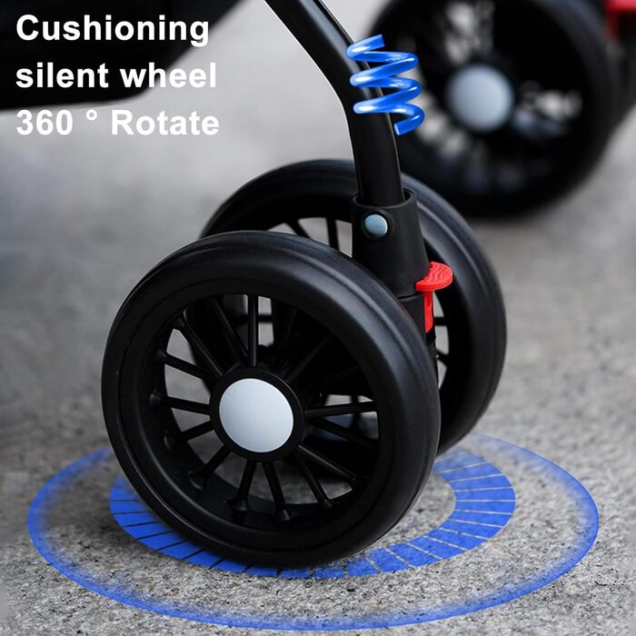 Дитяча коляска для собак з 4 колесами, до 22,7 кг, складна, з сумкою та регульованою ручкою