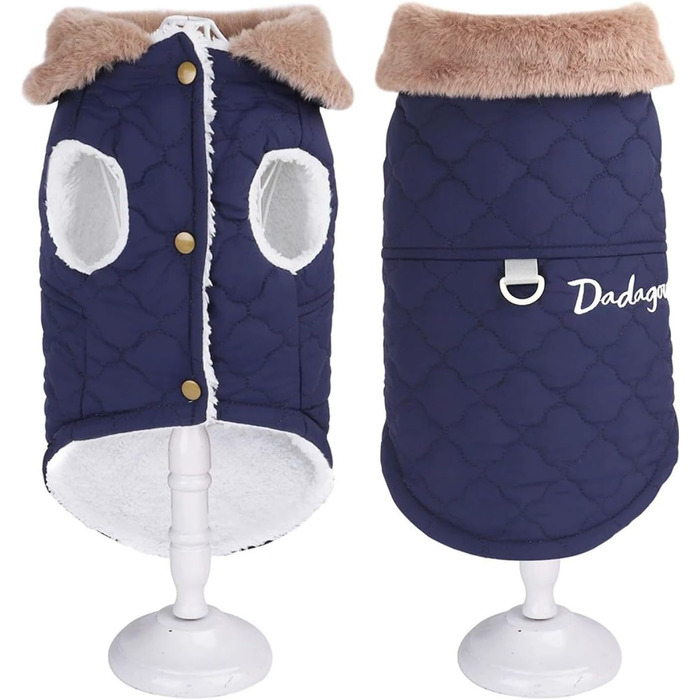 Зимова куртка для собак з кільцем D, вітронепроникна, холодостійка, для вулиці, для мопсів, шиба-іну, чихуахуа, зелена, розмір L