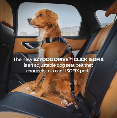 Ремінь безпеки для собак Ezydog Click Dog Seat Belt Isofix - 43-65 см
