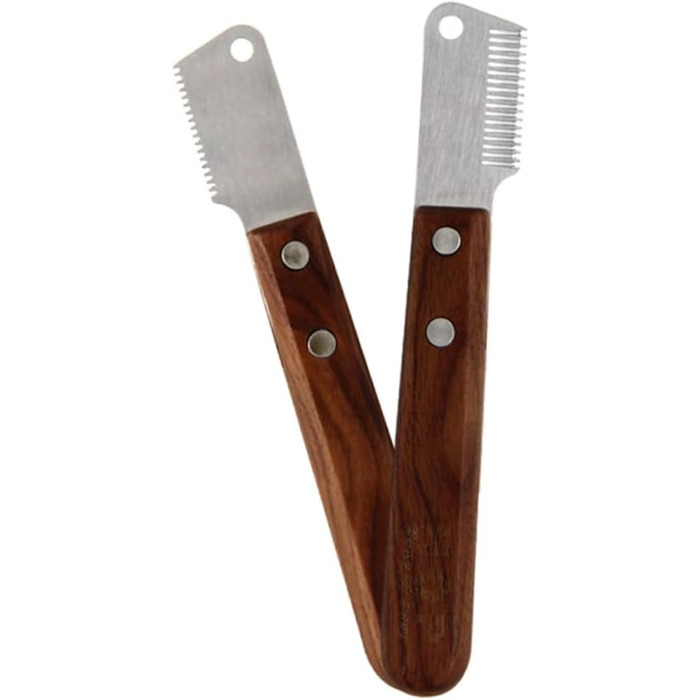 Гребінець для видалення підшерстка Besportble для собак та котів з нержавіючої сталі та ергономічною ручкою з дерева