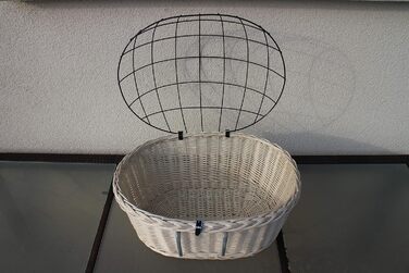 Корзина для велосипеда Marcus Hundefahrradkorb для собак, плетіння з лози, з металевою сіткою та подушкою, велосипедна корзина для тварин, еко-дизайн (XXL без подушки)